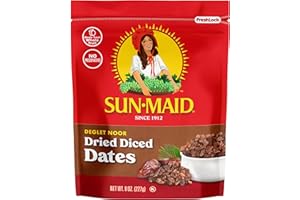 Sun-Maid California Chopped Dates | Resealable Bag | 8 Ounce | Whole Natural Dried Fruit | No Artificial Flavors | Non-GMO 8 Ounce (Pack of 5)