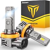 2026 𝐏𝐫𝐨-𝐆𝐫𝐚𝐝𝐞 H11/H9/H8 Light Bulbs, 𝟏𝟎𝟎𝟎𝟎𝟎LM 15000% 6500K 80K+ Hours Lifespan H8 H9 High Low Beam, IP68 1:1 Mini Size with Cooling Fan, No Adapter Required Plug-N-Play, Pack of 2