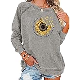 EADINVE "FUN FACT: I don't care Letter Print Women's Crewneck Sweatshirt Raglan Long Sleeve Casual Pullover Tops