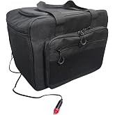 AooDen Electric Car Cooler Bag, Plug in 12V Car Cooler Bag, 25 Liter with Adjustable Shoulder Strap, Cord Storage, Road Trip Black