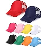 10 Pcs Sublimation Blank Trucker Hats Bulk Mesh Baseball Cap Polyester Mesh Trucker Hat for Men and Women