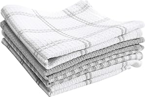 T-FAL Premium Waffle Dish Cloths: Highly Absorbent, Super Soft Long Lasting - 100% Cotton, 12"x13" Flat Waffle Dish Towel for