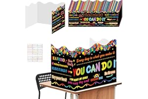 SERELIY 24 Pcs Desk Dividers Privacy Folders for Students,Farmhouse Classroom Privacy Shields Test Dividers for Student Desks Study Home Class (Black24)
