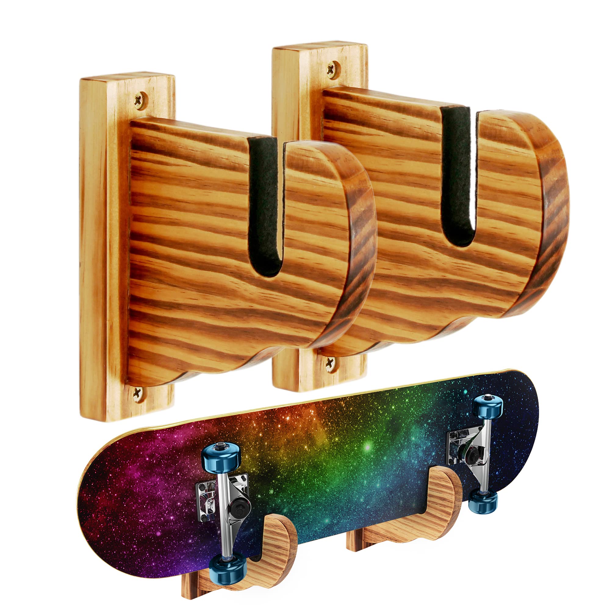 6 Packs Skateboard Wall Mount Aluminium Skateboard Hanger met Twee Schroefgaten voor Display Skateboard Deck Opslag Horizontaal en drijft Verticaal - Zilver