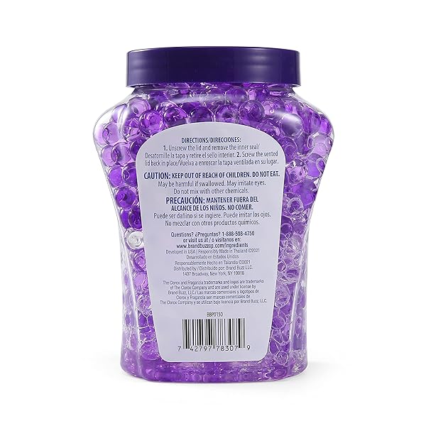 CLOROX FRAGANZIA CRYSTAL BEADS AIR FRESHENER TWIN PACK, LONG LASTING ROOM DEODORIZER AND ODOR ELIMINATOR GEL BEADS FOR HOME, CAR, OR OFFICE, LAVENDER WITH EUCALYPTUS SCENT, 24 FL OZ