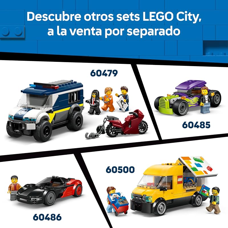 City Toy Chip Truck - Kit de Modelo de Veículo com Suporte Destacável, 2 Minifiguras e Comida de Brinquedo - Presente de Aniversário para Crianças 5+ Anos - 60488 — foto 7 de 8