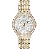 Bulova Ladies' Crystal Phantom Gold Tone Stainless Steel 2-Hand Quartz Watch, 440 Crystals and Pave Dial Style: 98L263
