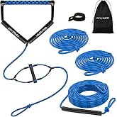 SETYPARY 75FT Wakeboard Rope and Handle, Floating Water Ski Rope for Watersports, 4 Sections Ski Ropes for Water Skiing, Kneeboarding, Wakeboarding