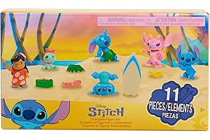 Disney Stitch Collectible Figure Set with Accessories, 11-Pieces, 2-inch Figurines, Collectible Toys, Home Decoration, Holiday Stocking Stuffers, Gifts, Presents, Kids Toys for Ages 3 Up by Just Play