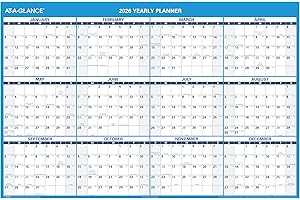 AT-A-GLANCE 2026 Erasable Calendar, Dry Erase Wall Planner, 48" x 32", Extra Large, Horizontal, Reversible (PM3002826)