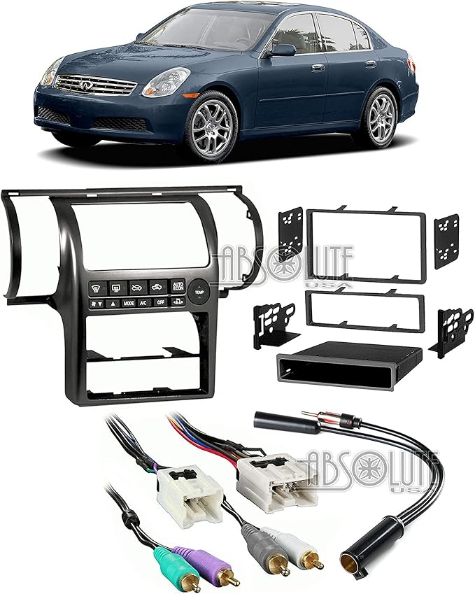 Amazon Com Absolute Usa Abs99 7604 Fits Infiniti G35 Sedan 2003 2004 Aftermarket Stereo Harness Radio Install Dash Kit