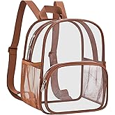 USPECLARE Clear Backpack for Stadium Events Small Clear Backpack 11.5x9.5x6 for Concert Sport Events Work Travel