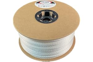 CAJUN TIE DOWNS Cajun Pull Line - 1/2 Inch 1,200 lb. Polyester Pulling Tape - Made in USA (White, 100)