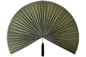 Chicvillage 47-Inch Bamboo Fan Wall Decor – Japanese Hanging Art Headboard, Boho Folding Asian Style, Natural Light Green Home Aesthetic - Lightweight Easy to Hang Over Bed Decor