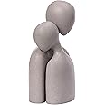 Quoowiit Couple Sculptures for Home Decor, Minimalist Romantic Lover Statue for Shelf, Office, Table Decorations for Living Room, Bedroom, Gift for Anniversary, Valentine, Birthday (Grey-Large)