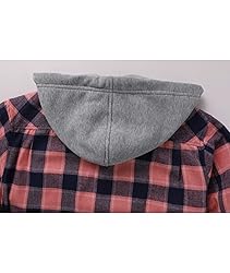 ZITY Men's Flannel Hoodie Shirts Casual Button Down