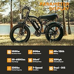 HiKeep Electric Bike for Adults, 20 inch Fat Tire