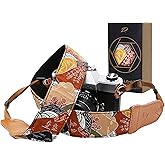 Padwa Lifestyle Japanese Art Style Brown Camera Strap - 2" Wide Double Layer Cowhide Head,Pure Cotton Camera Shoulder Straps,Adjustable Camera Neck Strap for All DSLR Cameras, Gifts for Photographers