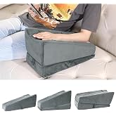 BALAPET 2-in-1 Adjustable Arm Elevation Pillow with Pockets, Ergonomic Wedge Bolster for Post Surgery Support, Recovery Boost Pillow Leg Pain Relieves (Grey)