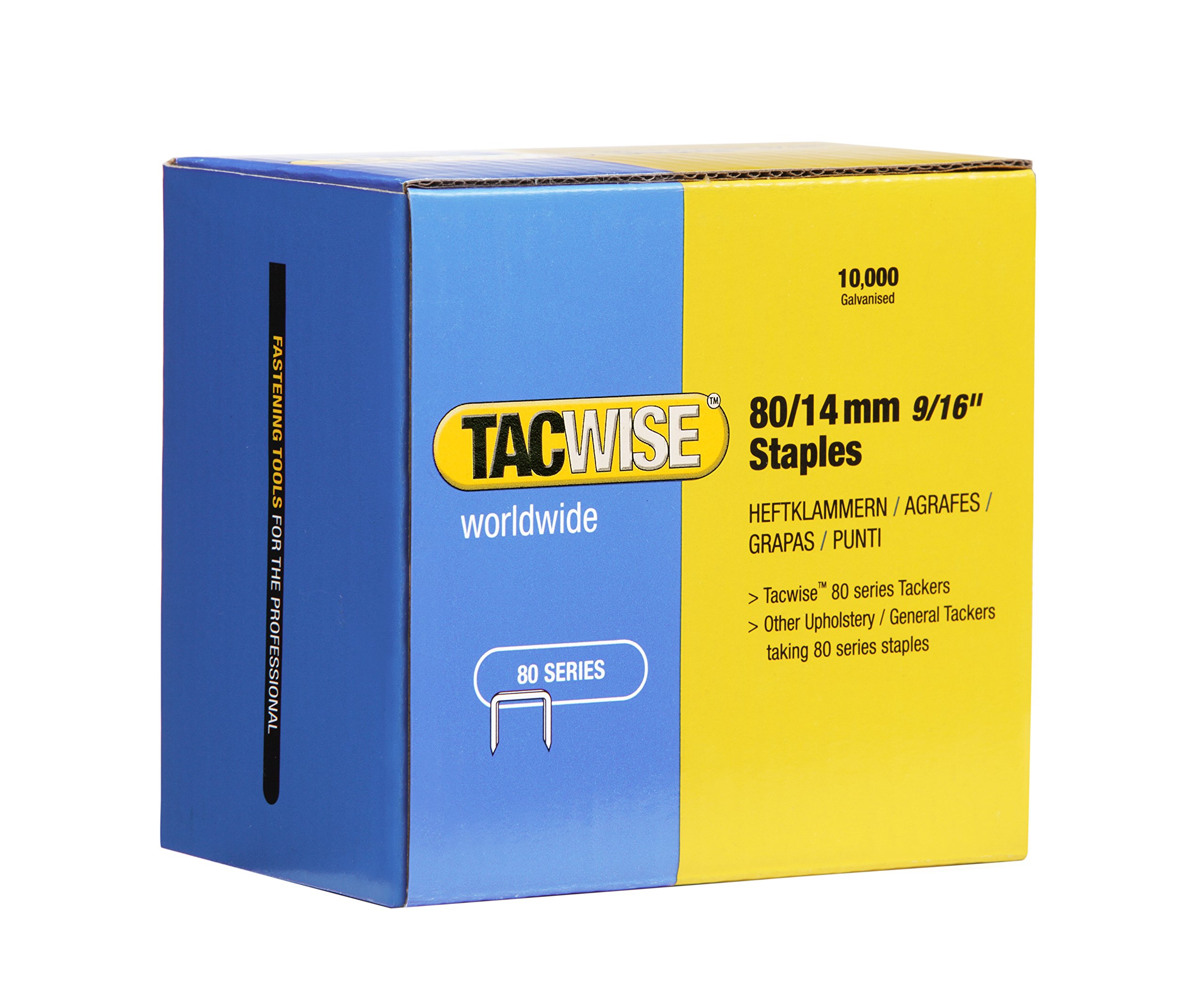 Tacwise 0385 Type 80 / 14 mm Galvanised Upholstery Staples, Pack of 10,000