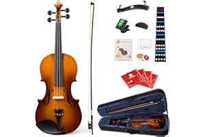 Vangoa 1/4 Violin Set Fiddle, Quarter Size Acoustic Violin Outfitfor Beginners Kids Children Students with Starter Kit, Hard 