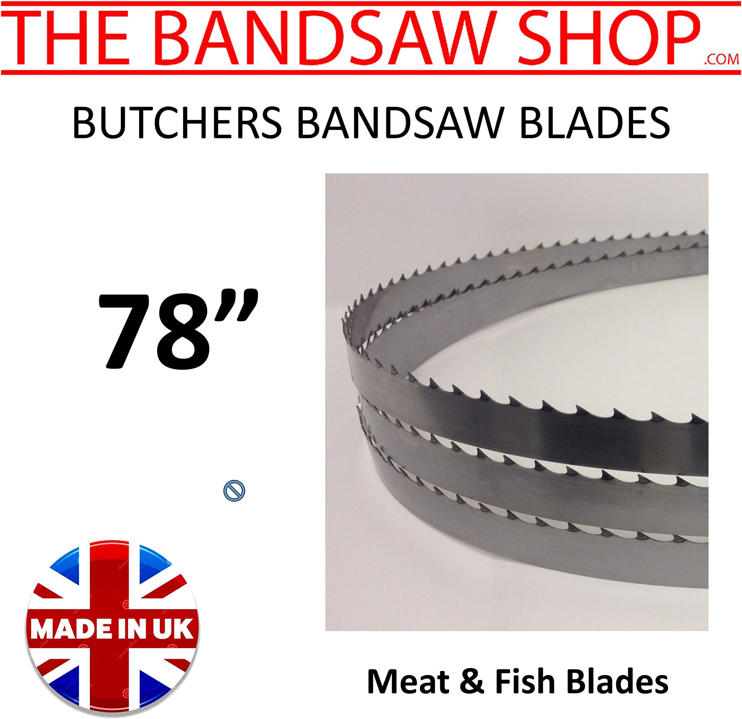 78" (1981mm) Butchers BANDSAW Blades 4 TPI for Cutting Meat & Fish (78" (1981mm) x 5/8 (5 Pack))