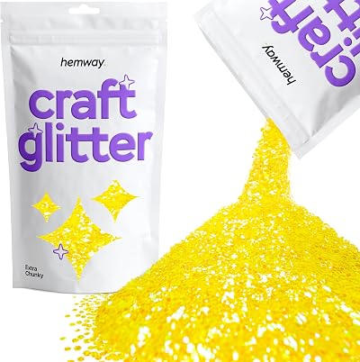 Hemway Fluorescent UV Neon Yellow Glitter 100g Extra Chunky