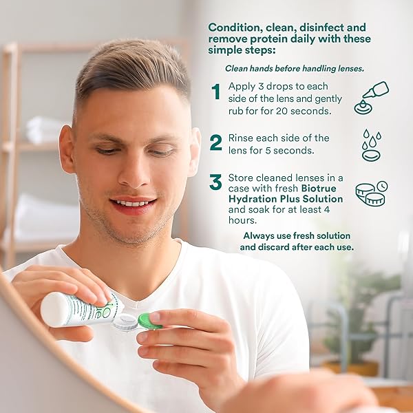 BIOTRUE CONTACT LENS SOLUTION, MULTI-PURPOSE SOLUTION FOR SOFT CONTACT LENSES, LENS CASE INCLUDED, 10 FL OZ