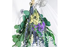 Gifugi 45PCS Mix Eucalyptus Stems & Lavender Flowers Bundles for Shower, 17'' Natural Real Eucalyptus Hanging Set, Fresh Shower for SPA, Plants Fragrance, Home Decor, Vase Filler