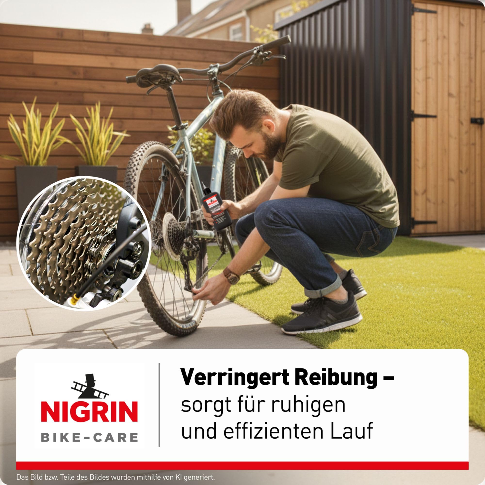 NIGRIN BIKE-CARE Allwetter-Kettenöl, 100 ml Flasche, Fahrradkettenöl, verringert Reibung, macht Fahrradketten leichtläufig 5