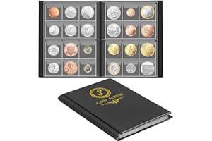 Uncle Paul Coin Album Coin Holder Coin Collection Book for Penny/Nickel/Dime/One pound/20 Pence/10 Pence 120 Pockets CS3712