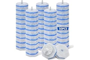 Sympeeps 50 Count Upgraded Toilet Wand Refills Compatible with Most Toilet Brushes, Toilet and Bathroom Cleaning System, Disposable Wand Refills Heads