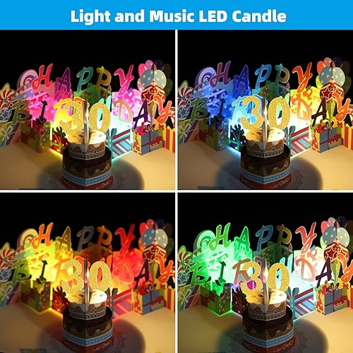 Aazon.co : Birthday Card | Usical Pop Up Birthday Cards W Light | Blow Out LED Light Candle - View #9