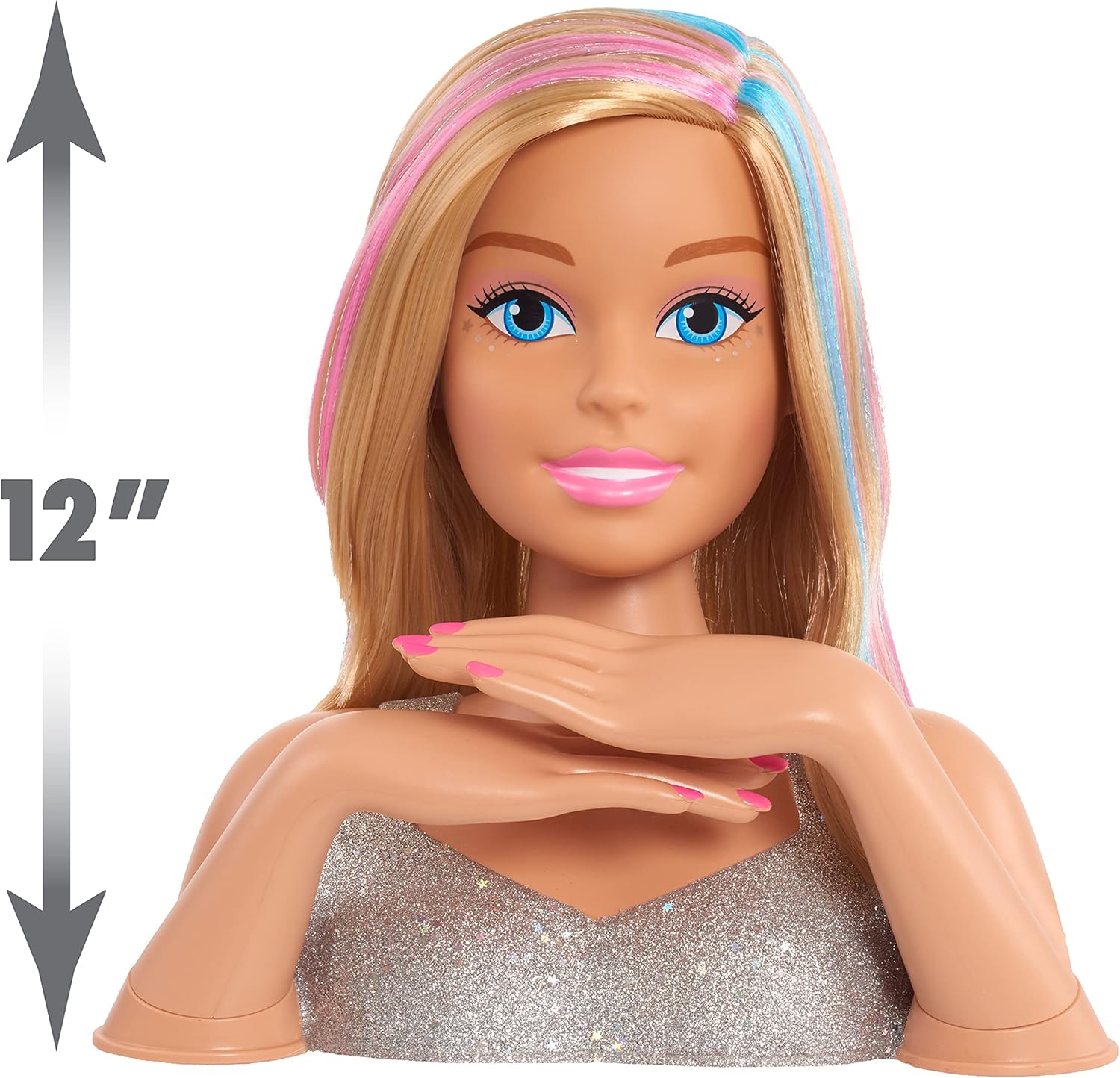 Barbie Deluxe 20-Piece Glitter and Go Styling Head, Blonde Hair and Unicorn Headband: Toys & Games