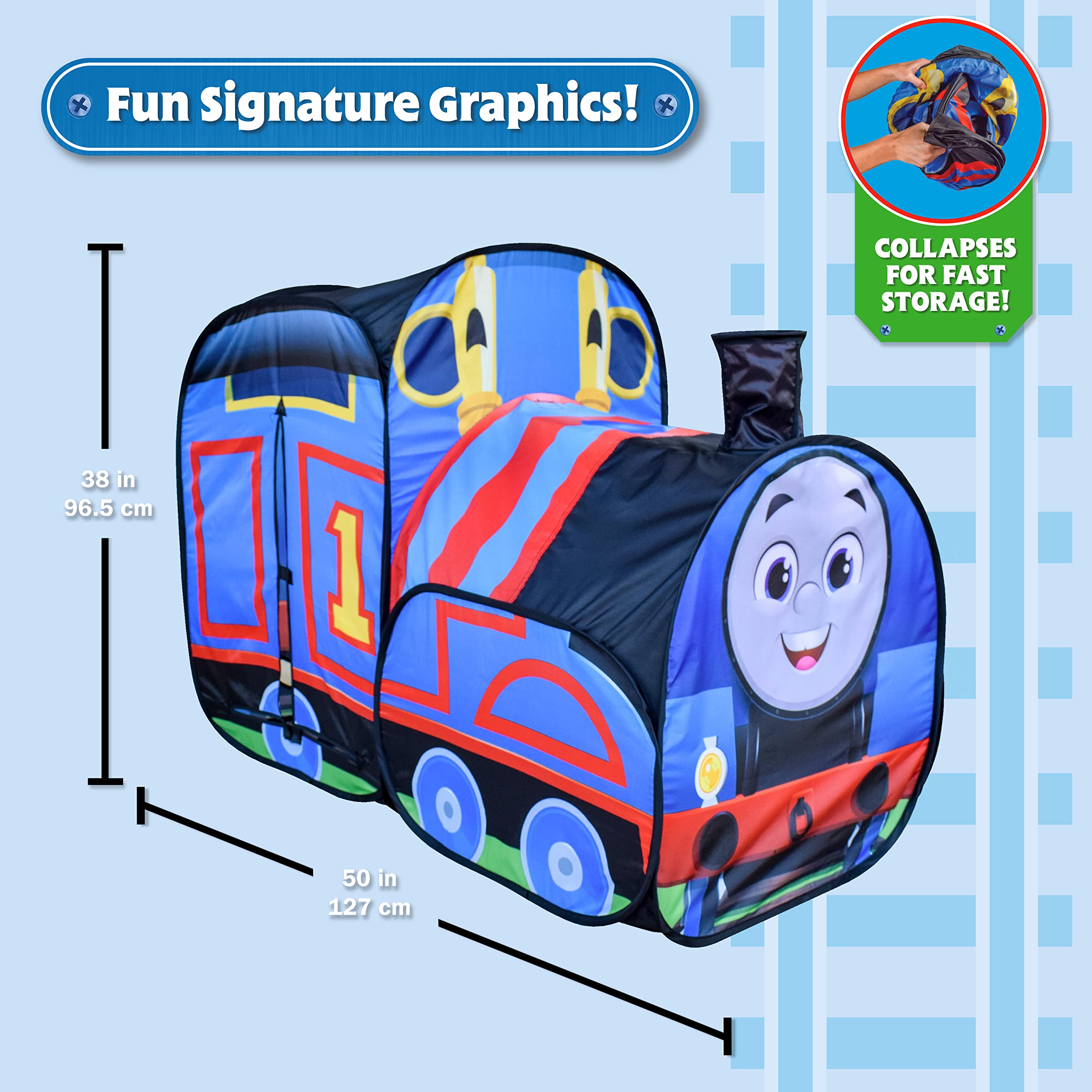 Thomas The Train Pop Up Tent – Extra Large Indoor Playhouse for Kids | Folds for Easy Storage | Thomas and Friends Toys | Pretend Play for Ages 3+ – Sunny Days Entertainment