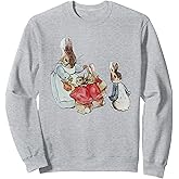 Women Retro Cottagecore Easter Bunny Vintage Easter Rabbit Sweatshirt