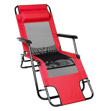 Ncient Sonnenliege Klappbar Outdoor Gartenliege Strandliege Campingstuhl, Max. Belastbarkeit: 200 kg, 164 x 65 x 38 cm