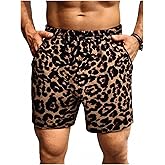 Floerns Men's Boho Paisley Graphic Print Drawstring Waist Essentials Summer Bandana Shorts with Pocket