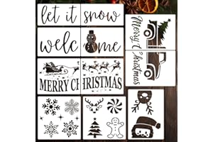 SUNVERSE Christmas Stencils for Door Mats 23.6" Large Christmas Doormat Stencils for Crafts Reusable Holiday Stencil for Wood Fabrics Door Mat Window Glass Decor