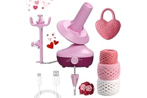 Etcokei Yarn Winder, Electric Yarn Ball Winder for Crocheting, Compact Yarn Cake Winder with Strong Tension Stepless Speed, Automatic Yarn Spinner Roller Wool Winder, Ideal Helper for Knitting Lovers