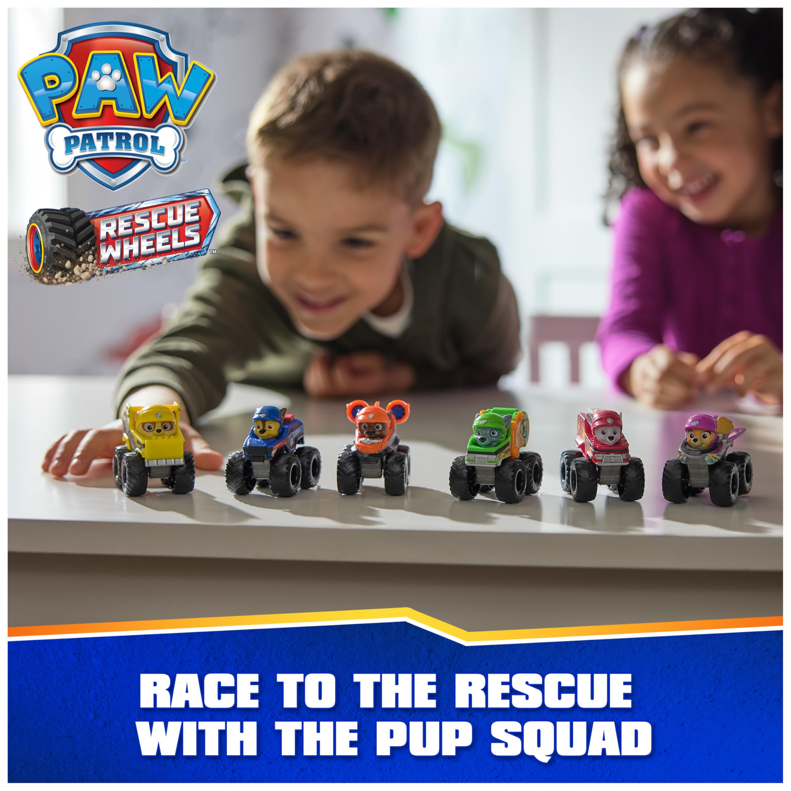 Paw Patrol: Rescue Wheels, 6-Piece Pup Squad Racers, Toy Cars Gift Set, Kids Toys for Boys & Girls Ages 3 and Up