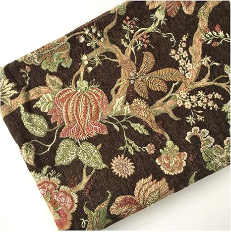 Amazon シェニール生地 厚手 耐久 花柄 手作り ハンドメイド 布 生地 手芸用 150x100cm クッションカバー テーブルクロス 家具 ソファー張り替え 椅子席カバー材料 Color コーヒー ソファカバー マルチカバー オンライン通販
