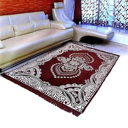 Warmland Traditional Chenille Carpet - 60x 84, Maroon 4