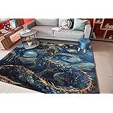 ALAZA Starry Night Sky Dragon Non Slip Area Rug 4'10