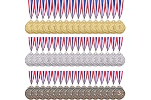 IHPUKIDI 12/24/48/96 Pieces Gold Silver Bronze Award Medals, Olympic Style Winner Medals Gold Silver Bronze Prizes for Sports, Competitions, Party Favors, 2 Inches