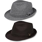 Funky Junque Fedora Hats for Men – Classic Wool Blend Trilby Dress Hat, Short Brim Men’s Fedoras for Formal & Casual Wear