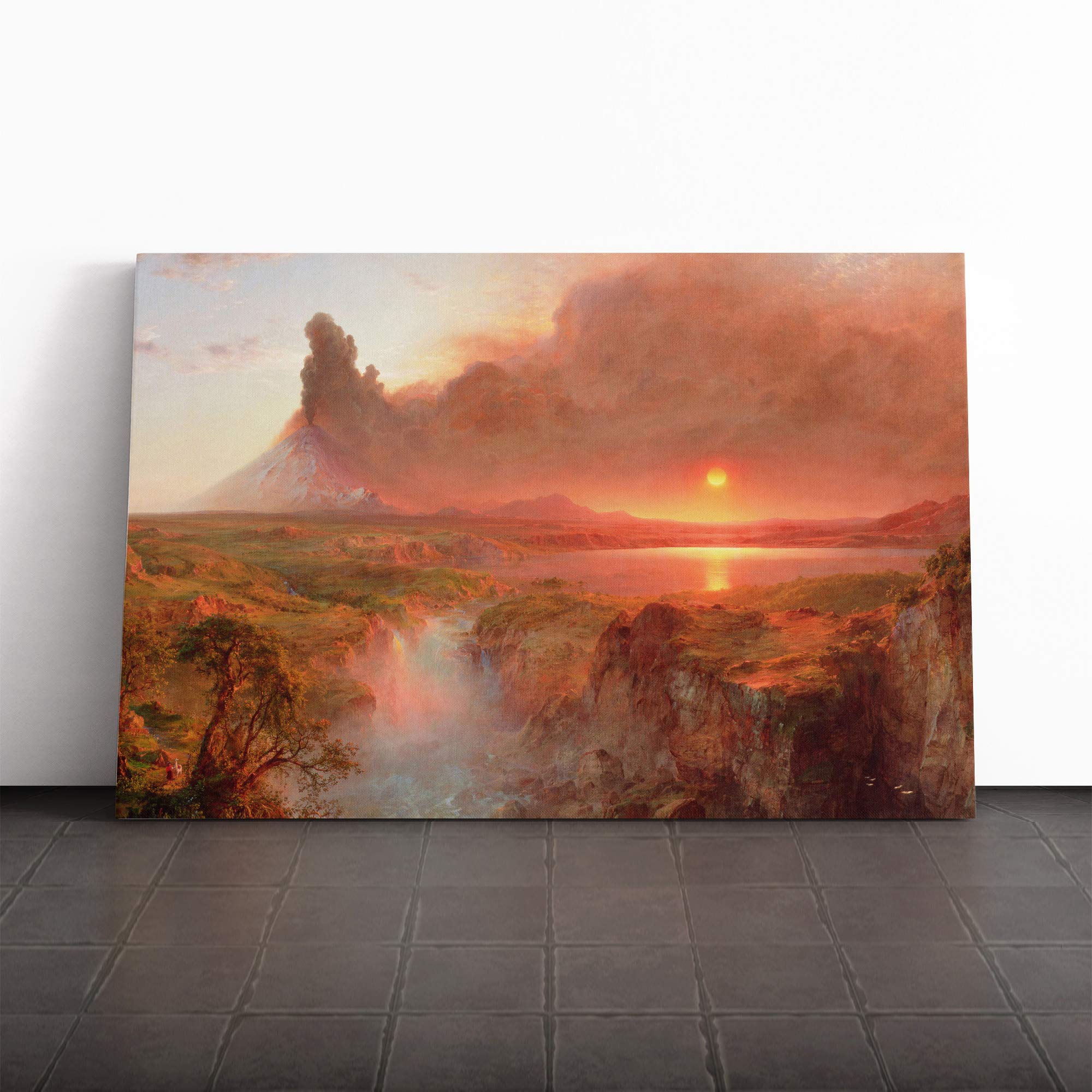 Frederic Edwin Church Cotopaxi Vol.2 Canvas Print | Gallery Wrapped 30mm Frame Wall Art | 20x14 inches | Ready to Hang | Modern Cityscape Picture | Living Room Bedroom Lounge Office