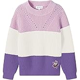 Girls' Sweaters Color Block Pullover Jumper Knit Long Sleeve Rainbow Sweaters Kids Crewneck Casual Jumper