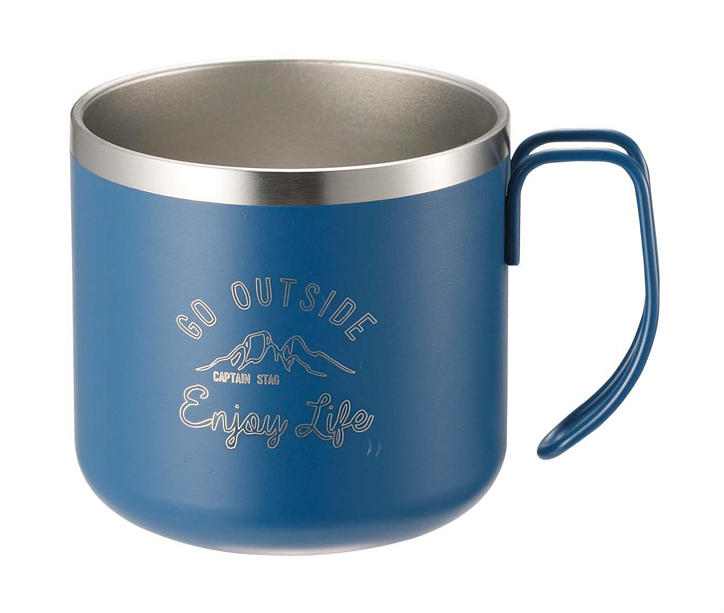 キャプテンスタッグ(CAPTAIN STAG) マグカップ コップ ダブルステンレス 真空断熱 保温・保冷 350ml ブルー モンテ UE-3433商品画像