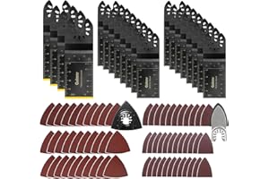 GULREAR 82pcs Multi Tool Blades, Wood Metal Cutting Universal Titanium Multitool Blades with Sanding Pad Kit, 4PCS Titanium Blades, Quick Release Multi Tool Blades Fits Most Models The Market